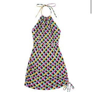 Fashion Brand Company Cinch Tie Halter Dress Soft Linen Screensaver NWT